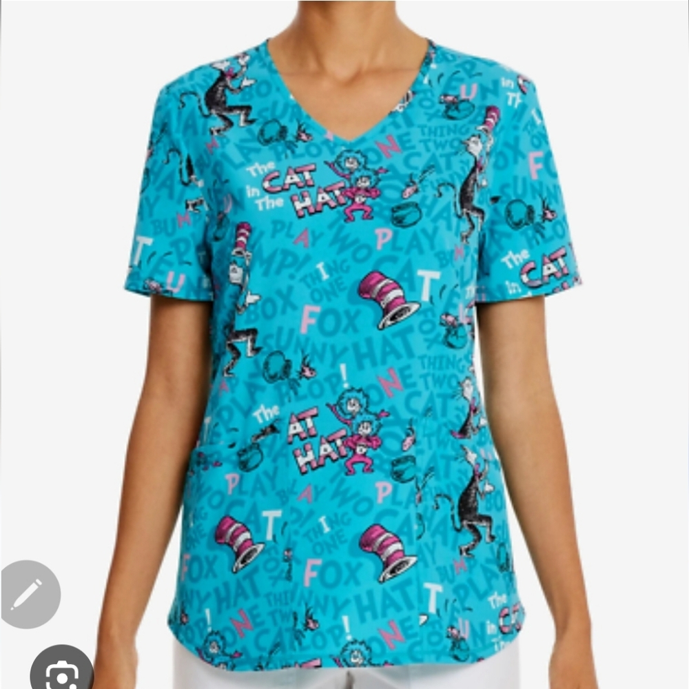 Dr. Seuss Turquoise Cat in the Hat Tee Size M